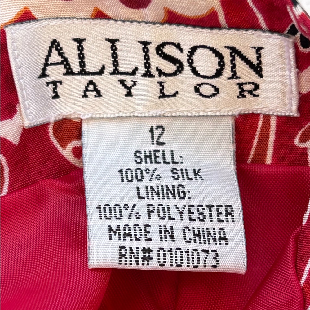 Allison‎ Taylor Silk Shantung Pants Paisley Lined Side Zip Size 12 - Picture 9 of 13